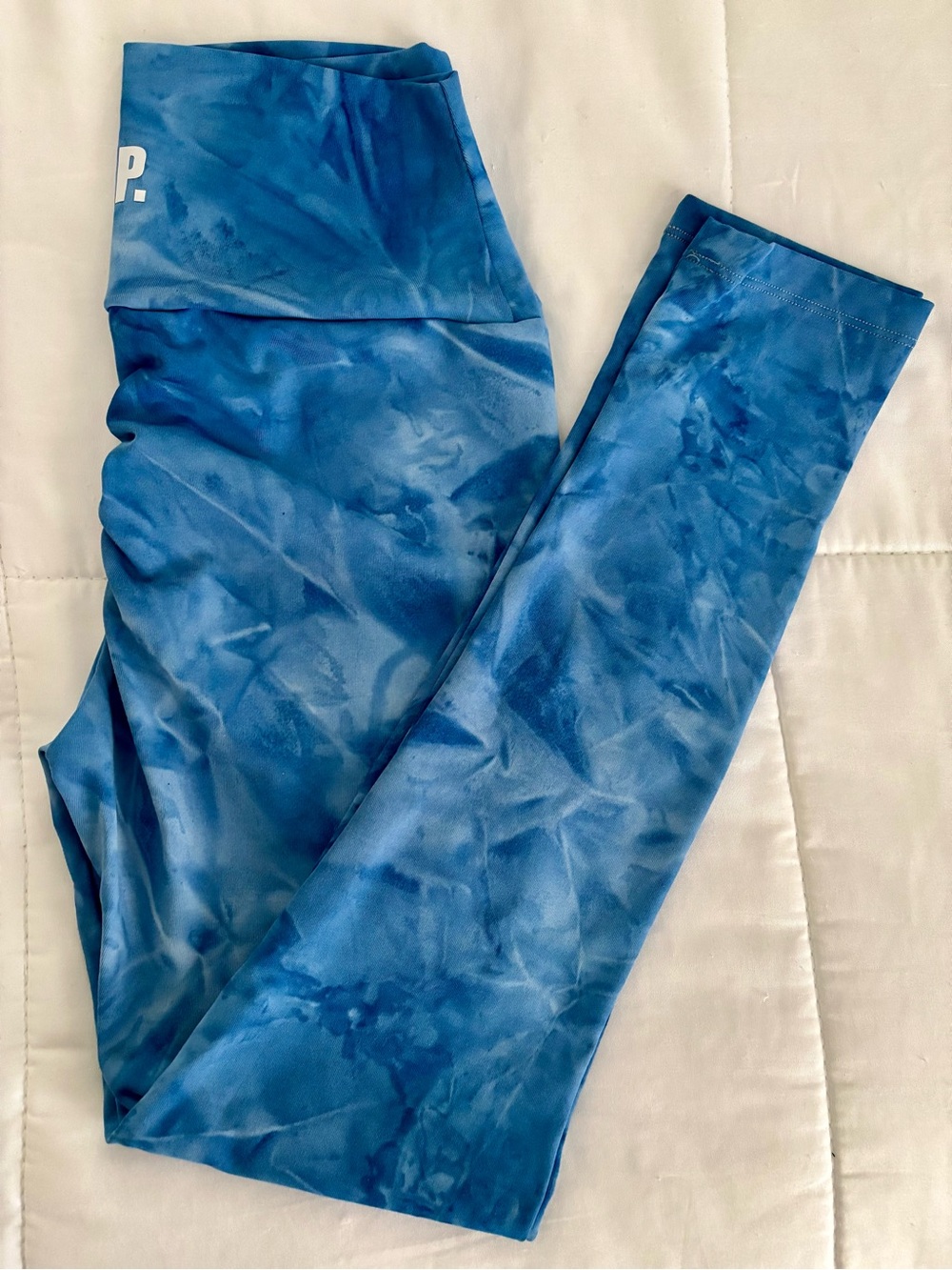 Blue Tie-Dye Scrunch High-Rise Leggings